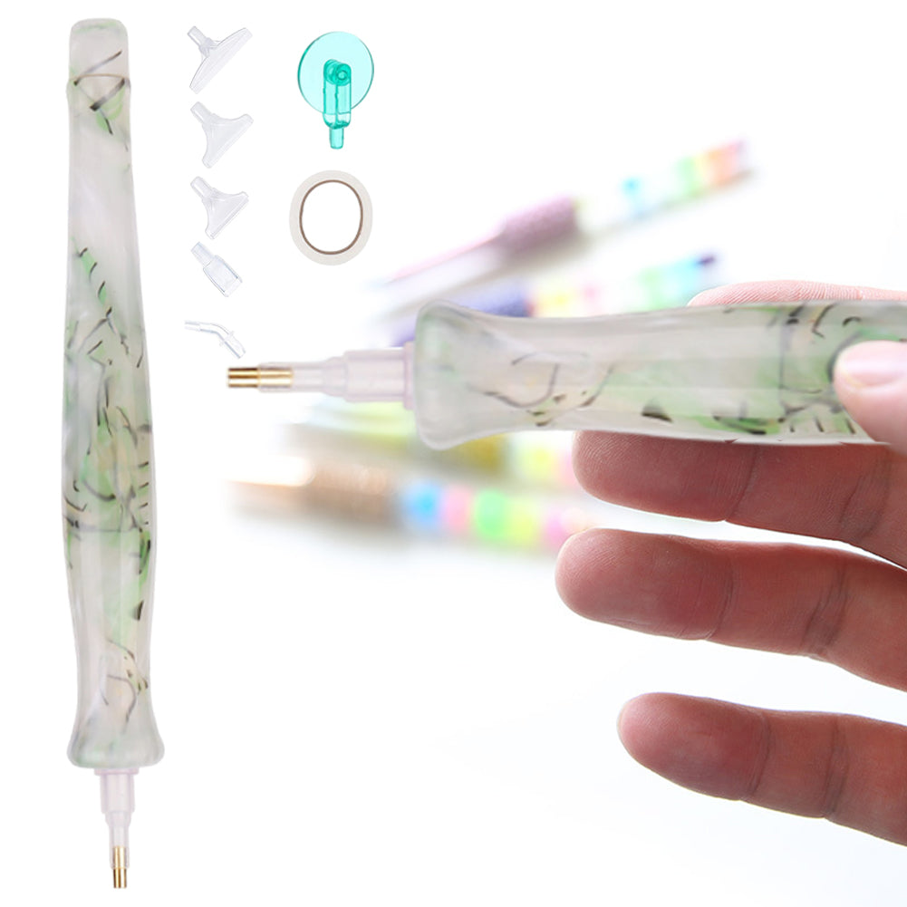 Resin 5D DIY Diamond Drill Pen with Tips Diamond Embroidery Accessories (Green)