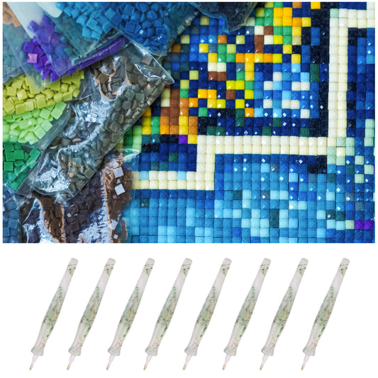 Resin 5D DIY Diamond Drill Pen with Tips Diamond Embroidery Accessories (Green)