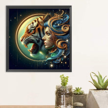 Load image into Gallery viewer, Diamond Painting - Full Round - Woman and tiger (30*30CM)
