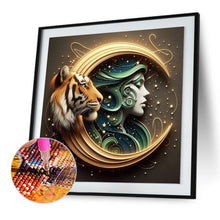 Load image into Gallery viewer, Diamond Painting - Full Round - Woman and tiger (30*30CM)
