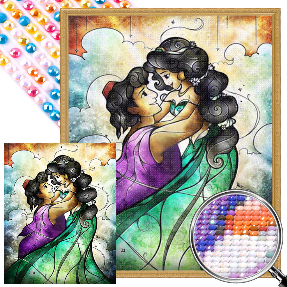 AB Diamond Painting - Full Round - Aladdin and Princess Jasmine (40*50CM)