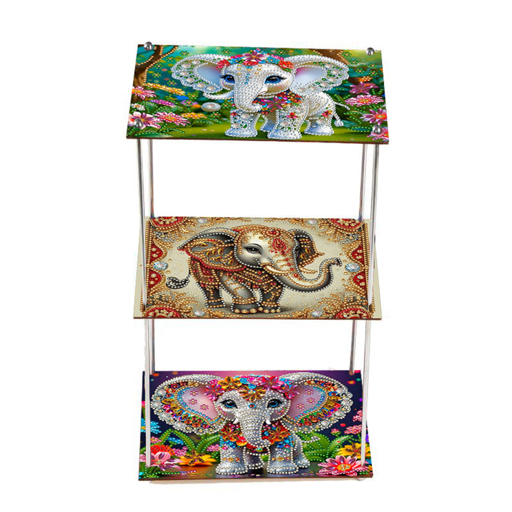3 Tier Acrylic Special Shape Elephant Diamond Painting Storage Rack for Home