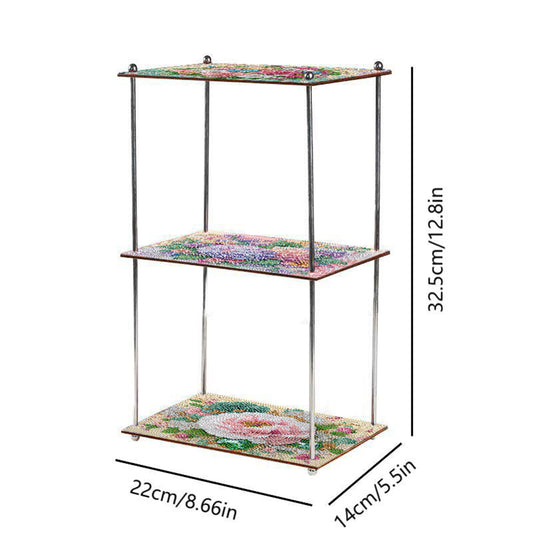 3 Tier Acrylic Special Shape Flower Diamond Painting Storage Rack for Bathroom