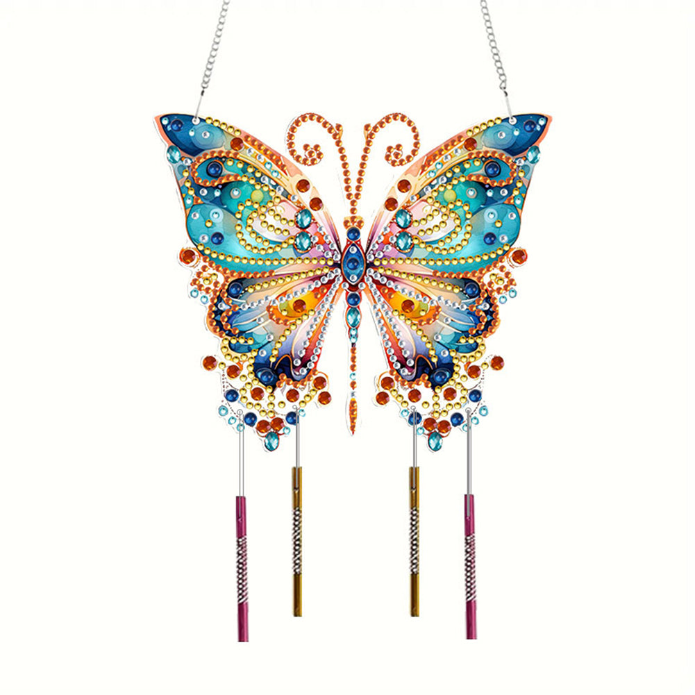 Double Sided Acrylic Special Shape Butterfly Diamond Painting Wind Chime