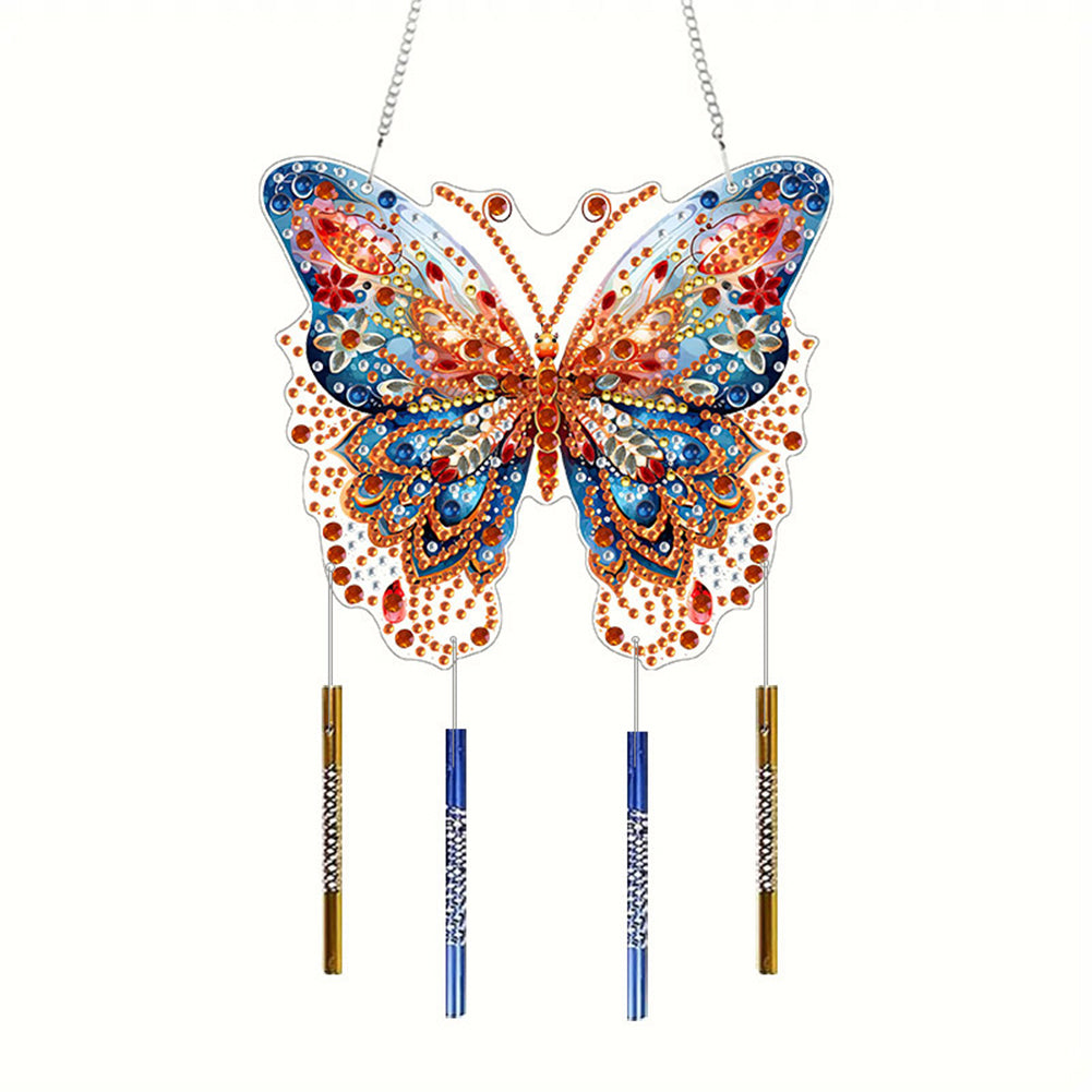 Double Sided Acrylic Special Shape Butterfly Diamond Painting Wind Chime