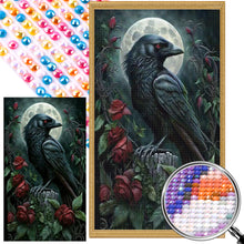 Load image into Gallery viewer, AB Diamond Painting - Full Round - Crow under the moon (40*70CM)
