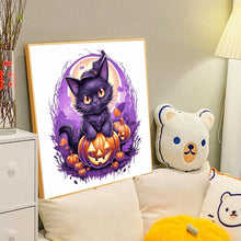 Load image into Gallery viewer, Diamond Painting - Full Round - Halloween pumpkin cat (40*40CM)
