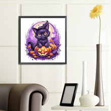 Load image into Gallery viewer, Diamond Painting - Full Round - Halloween pumpkin cat (40*40CM)
