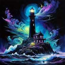 Load image into Gallery viewer, Diamond Painting - Full Round - Lighthouse at night (50*50CM)
