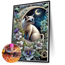 Load image into Gallery viewer, Diamond Painting - Full Round - Cat under the moon (50*75CM)
