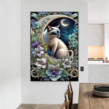 Load image into Gallery viewer, Diamond Painting - Full Round - Cat under the moon (50*75CM)
