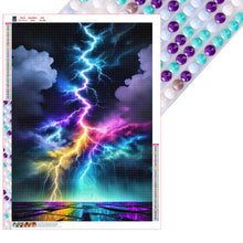 Load image into Gallery viewer, Diamond Painting - Full Round - Lightning at sea (55*75CM)
