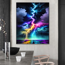 Load image into Gallery viewer, Diamond Painting - Full Round - Lightning at sea (55*75CM)
