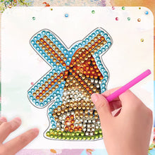 Load image into Gallery viewer, 6Pcs Diamond Painting Refrigerator Magnets for Home Decoration (Windmill Hut)
