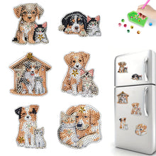 Load image into Gallery viewer, 6Pcs Animal Diamond Painting Refrigerator Magnets for Home Decor (Cat and Dog)
