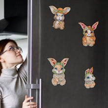 Load image into Gallery viewer, 6Pcs Cute Animal Diamond Painting Refrigerator Magnets for Home Decor (Bunny)
