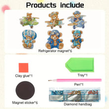 Load image into Gallery viewer, 6Pcs Animal Diamond Painting Refrigerator Magnets for Home Decor (Flying Bear)
