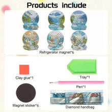 Load image into Gallery viewer, 6Pcs Diamond Painting Refrigerator Magnets for Home Decor (River Crystal Ball)
