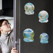 Load image into Gallery viewer, 6Pcs Diamond Painting Refrigerator Magnets for Home Decor (River Crystal Ball)
