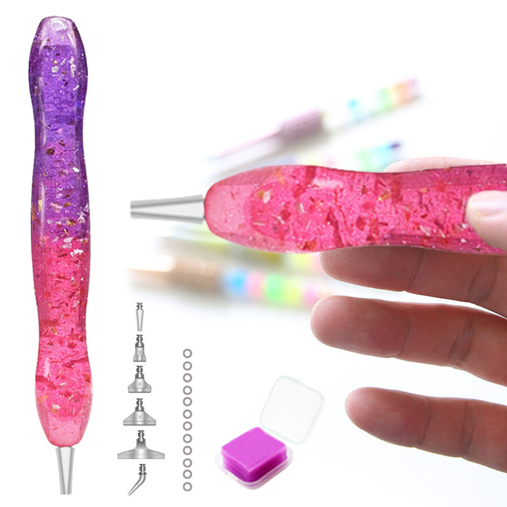 Diamond Painting Art Sticky Drill Dot Pen Stylus Diamond Art Pen (Purple Pink)