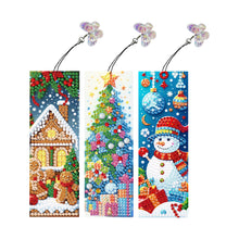 Load image into Gallery viewer, 3Pcs Special Shape Christmas Diamond Painting Bookmark Making Kit 14.7x5cm
