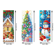 Load image into Gallery viewer, 3Pcs Special Shape Christmas Diamond Painting Bookmark Making Kit 14.7x5cm
