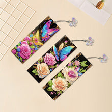 Load image into Gallery viewer, 3Pcs Special Shape Butterfly Flower Diamond Painting Bookmark Making Kit
