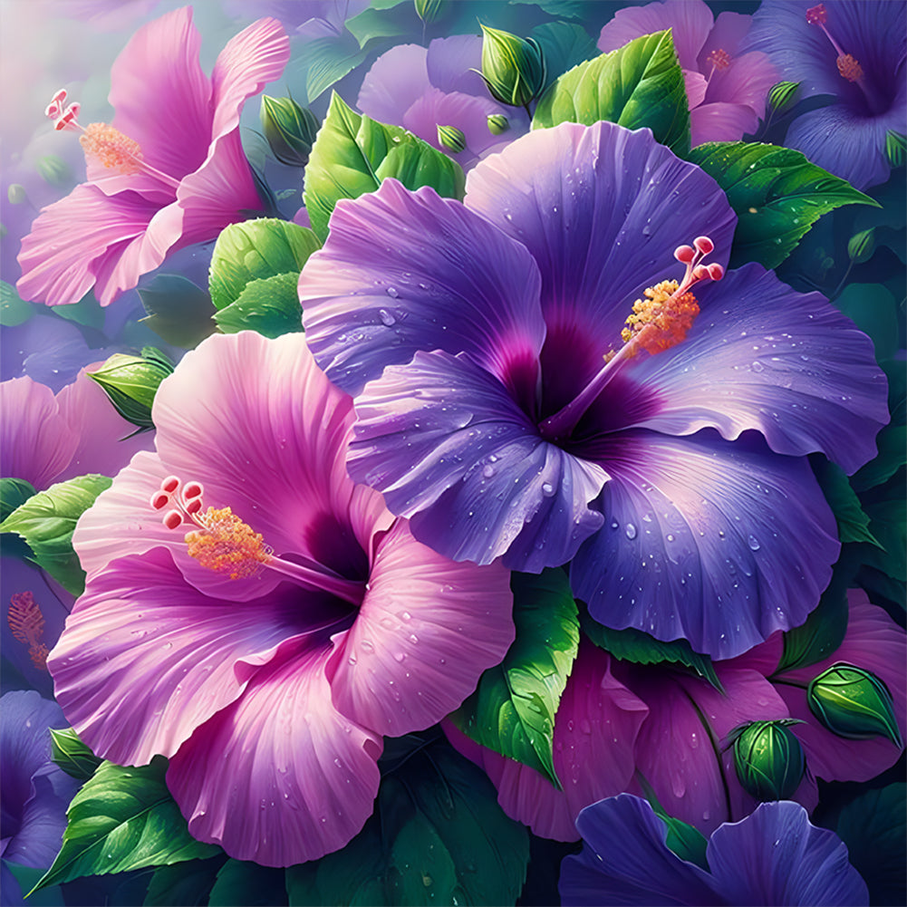 Diamond Painting - Full Round - Hibiscus (30*30CM)