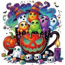Load image into Gallery viewer, Diamond Painting - Partial Special Shaped - Halloween ¡¤ Ghost pumpkin (30*30CM)
