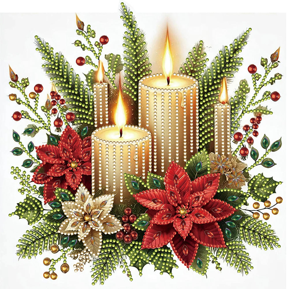 Diamond Painting - Partial Special Shaped - Christmas candles (30*30CM)