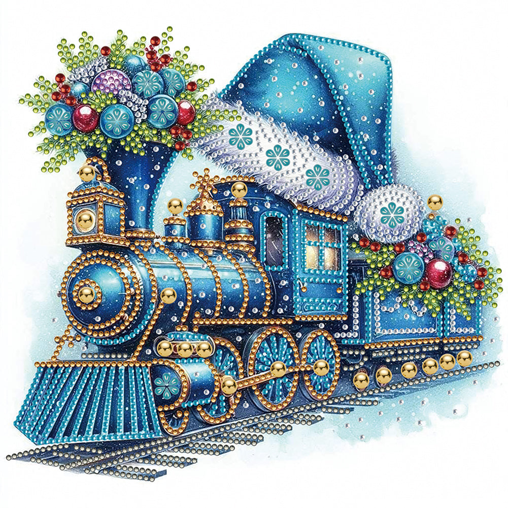 Diamond Painting - Partial Special Shaped - Christmas train (30*30CM)