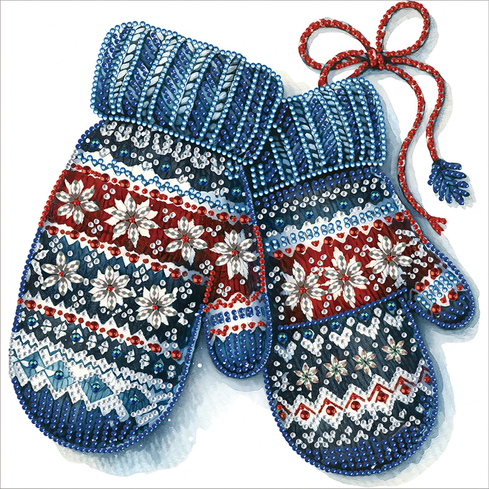 Diamond Painting - Partial Special Shaped - Christmas gloves (30*30CM)