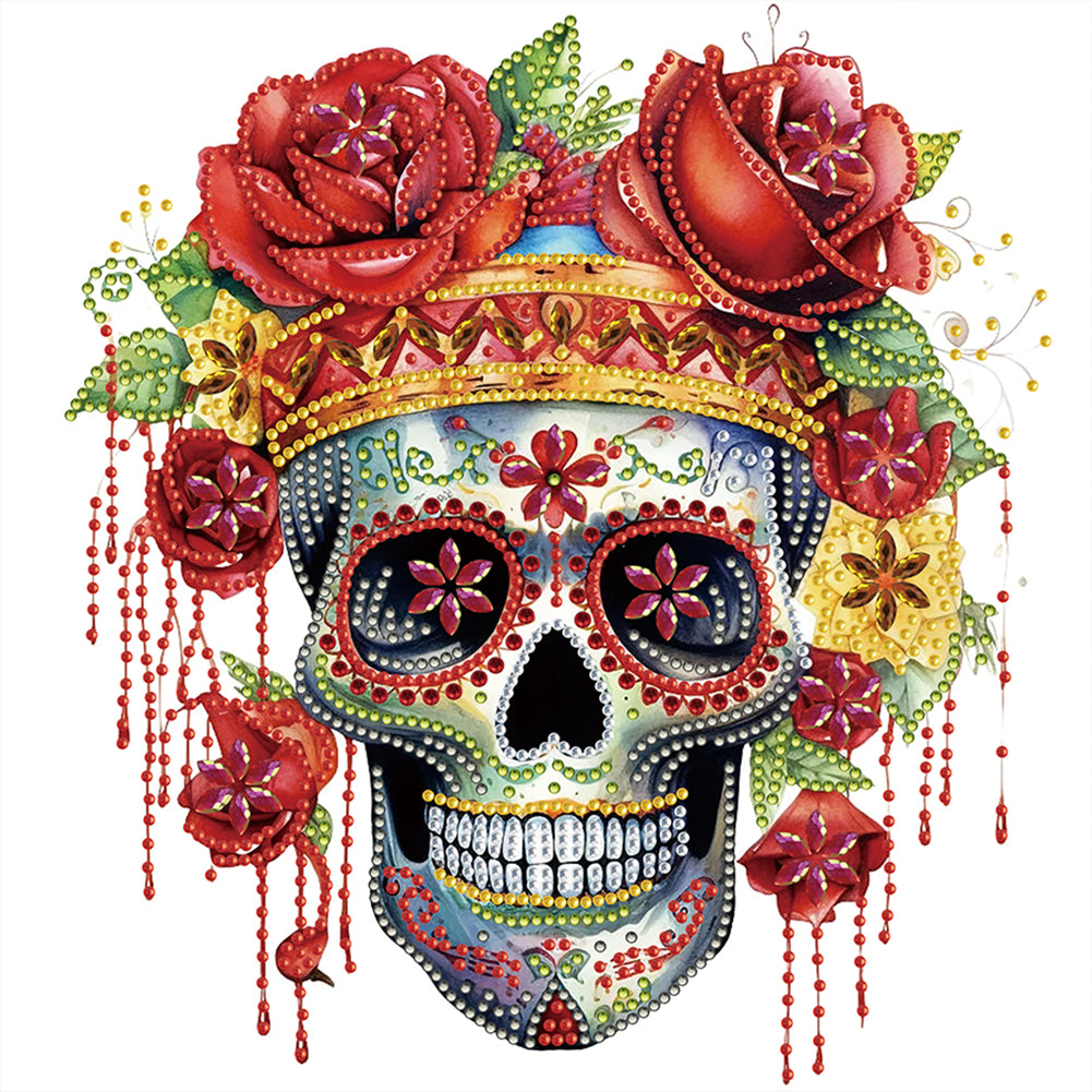 Diamond Painting - Partial Special Shaped - Halloween skeleton (30*30CM)