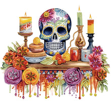 Load image into Gallery viewer, Diamond Painting - Partial Special Shaped - Halloween skeleton flowers (30*30CM)
