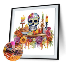 Load image into Gallery viewer, Diamond Painting - Partial Special Shaped - Halloween skeleton flowers (30*30CM)
