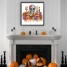 Load image into Gallery viewer, Diamond Painting - Partial Special Shaped - Halloween skeleton flowers (30*30CM)
