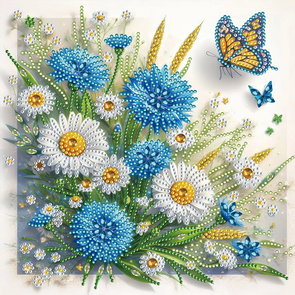 Diamond Painting - Full Round - Flower butterfly (30*30CM)