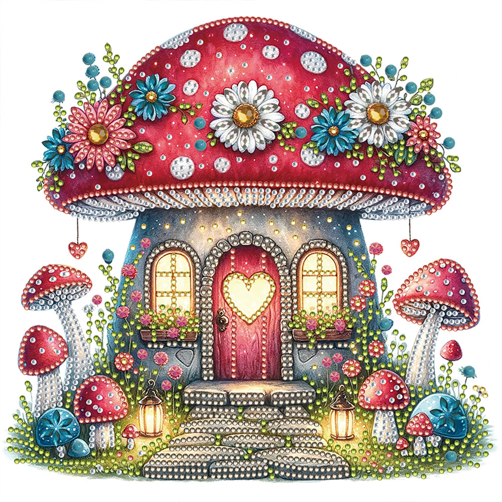 Diamond Painting - Partial Special Shaped - Mushroom house (30*30CM)