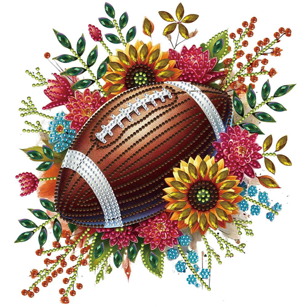 Diamond Painting - Partial Special Shaped - Flower football (30*30CM)