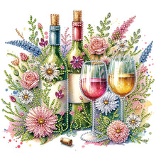 Load image into Gallery viewer, Diamond Painting - Partial Special Shaped - Flower wine glass (30*30CM)
