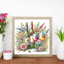 Load image into Gallery viewer, Diamond Painting - Partial Special Shaped - Flower wine glass (30*30CM)
