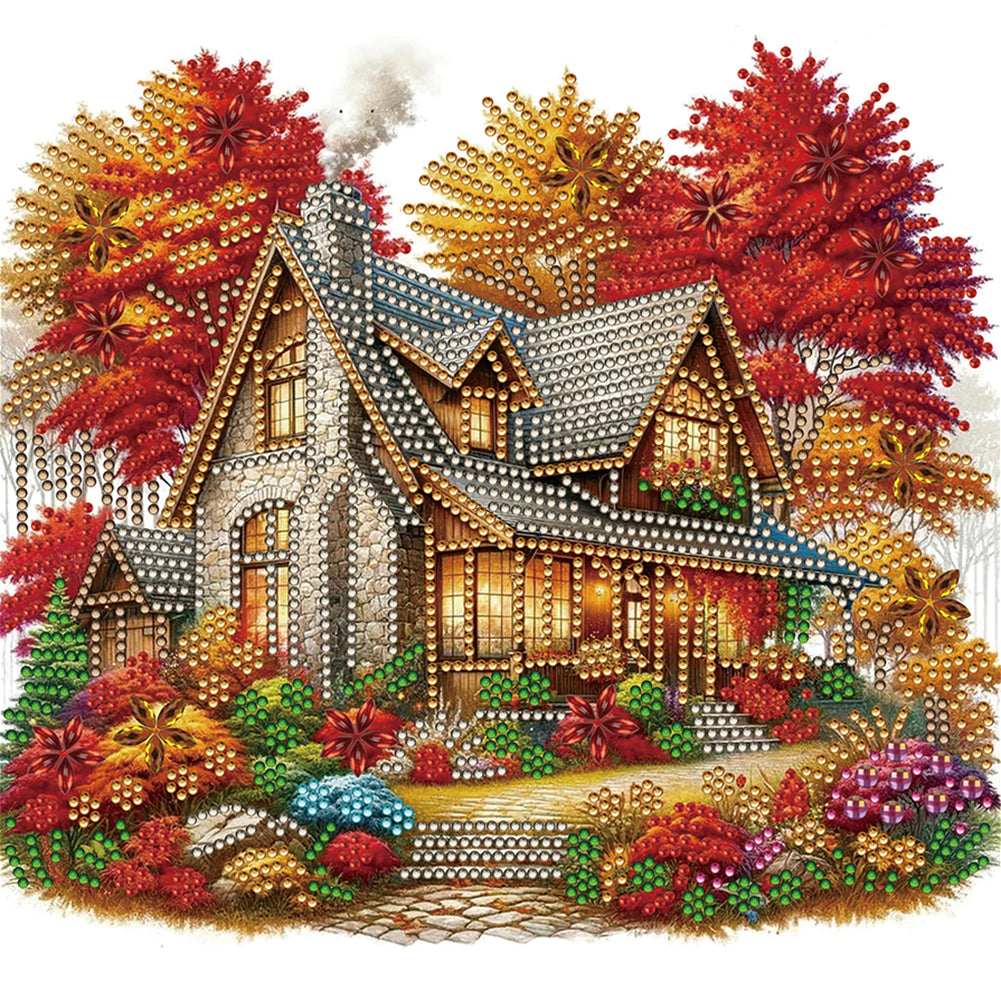 Diamond Painting - Partial Special Shaped - Maple house (30*30CM)