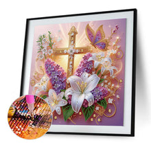 Load image into Gallery viewer, Diamond Painting - Partial Special Shaped - Cross lavender (40*40CM)
