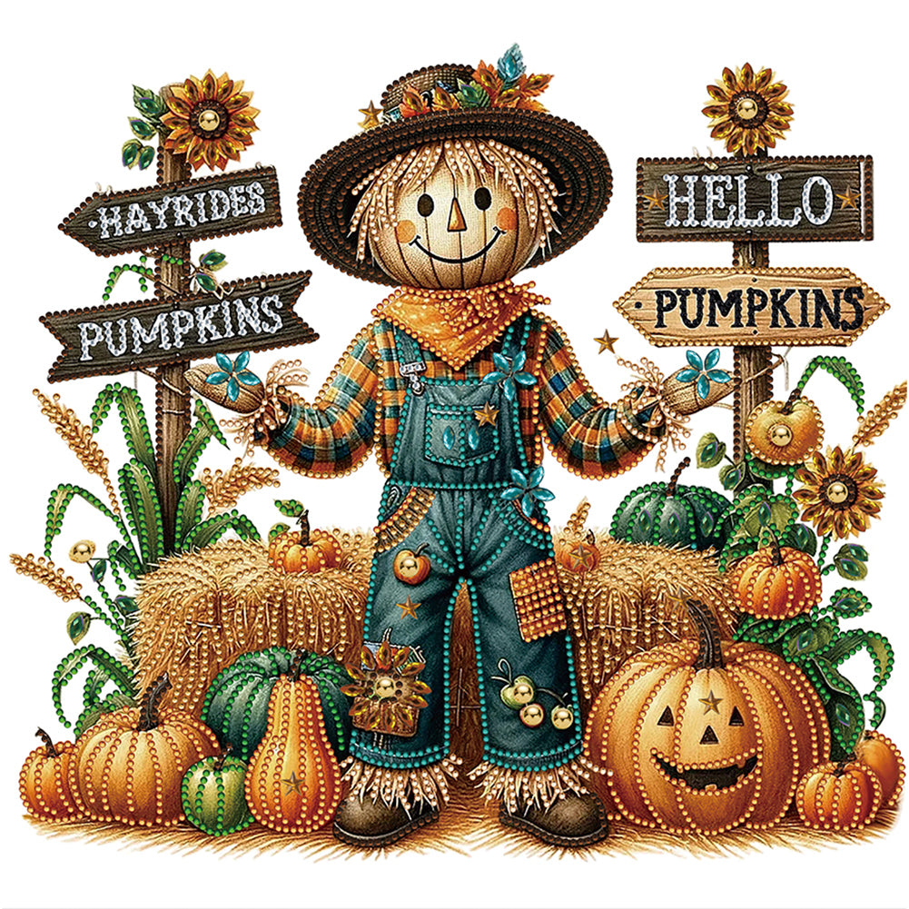 Diamond Painting - Partial Special Shaped - Pumpkin scarecrow (40*40CM)
