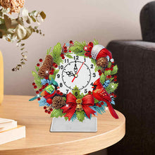 Load image into Gallery viewer, Acrylic Special Shape Christmas Cardinal DIY Diamond Painting Clock for Home
