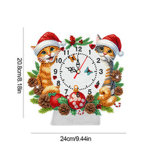 Load image into Gallery viewer, Acrylic Special Shape Christmas Cat DIY Diamond Painting Clock for Home Office
