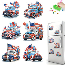 Load image into Gallery viewer, 6Pcs American Flag Car Diamond Painting Fridge Magnet for Fridge Whiteboards
