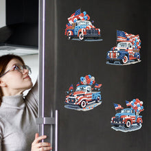 Load image into Gallery viewer, 6Pcs American Flag Car Diamond Painting Fridge Magnet for Fridge Whiteboards
