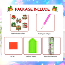 Load image into Gallery viewer, 6Pcs Christmas Elements Diamond Painting Fridge Magnet for Fridge Whiteboards
