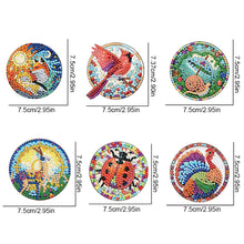 Load image into Gallery viewer, 6Pcs Glass Animals Diamond Painting Fridge Magnet for Fridge Whiteboards

